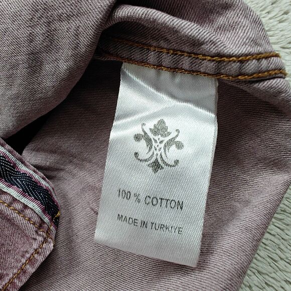 Luchiano Visconti Shirt Men's S Red Snap Buttons 100% Cotton - Picture 5 of 7